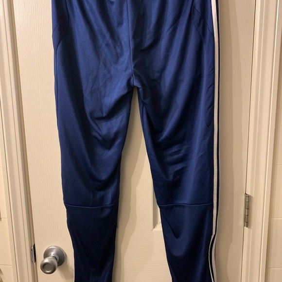 Adidas Track Pants with Zipper Bottoms Blue with White Stripe Size M EUC Joggers - Picture 5 of 12